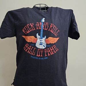 Black Rock and Roll Hall of Fame T-Shirt Cleveland, Ohio - Large